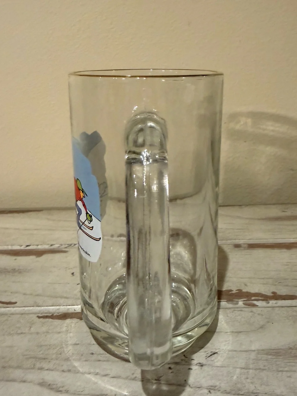 Vintage Sitzmark Ski Humor Glass Beer Mug Barware